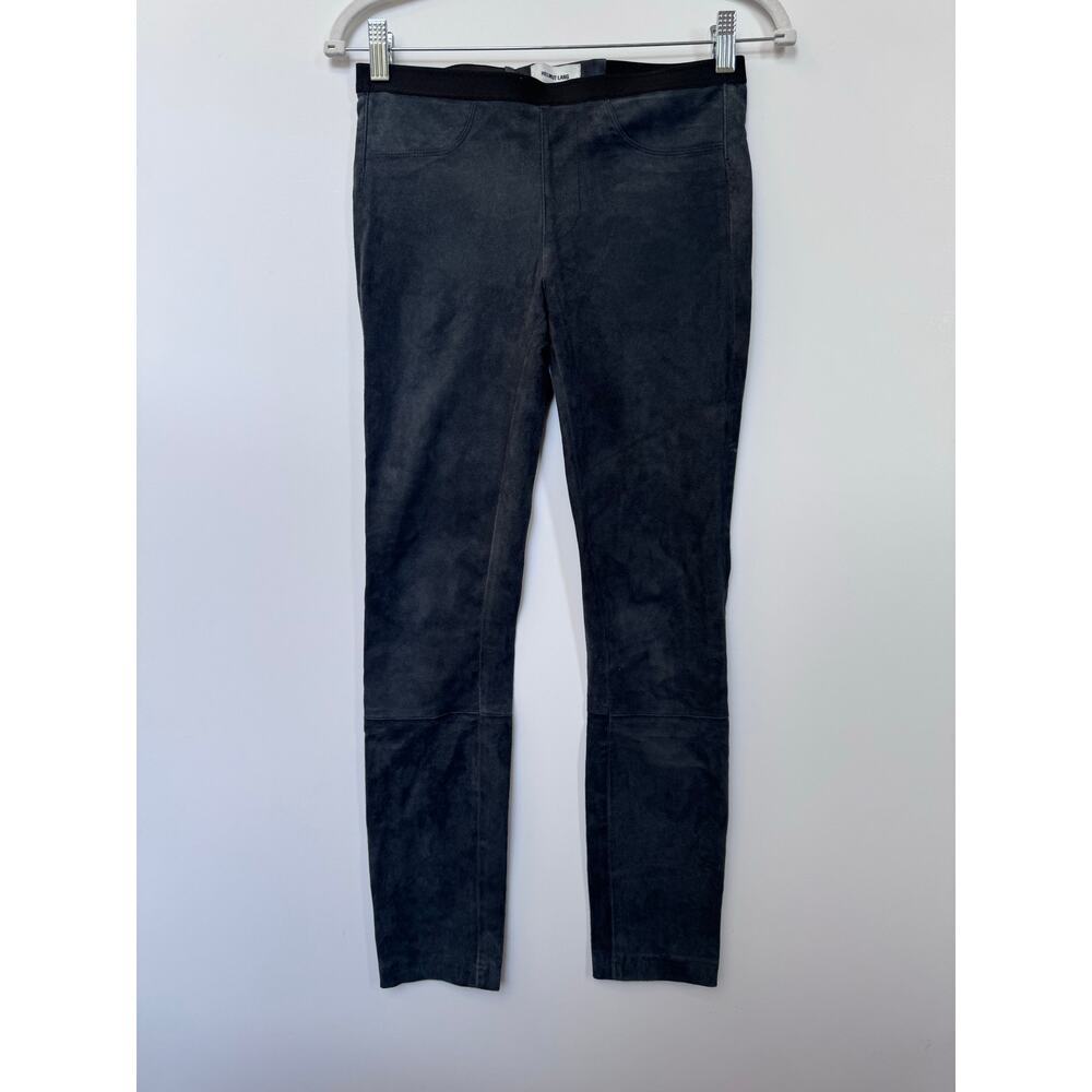 Helmut Lang 100% Lamb Leather Pull onLeggings Skinny Pants Dark Grey Size 2 XS